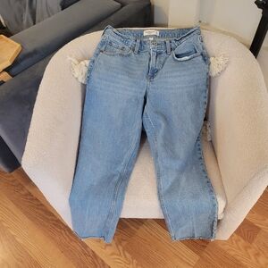 Abercrombie 90s Straight Mid Rise Jeans, Curve Love